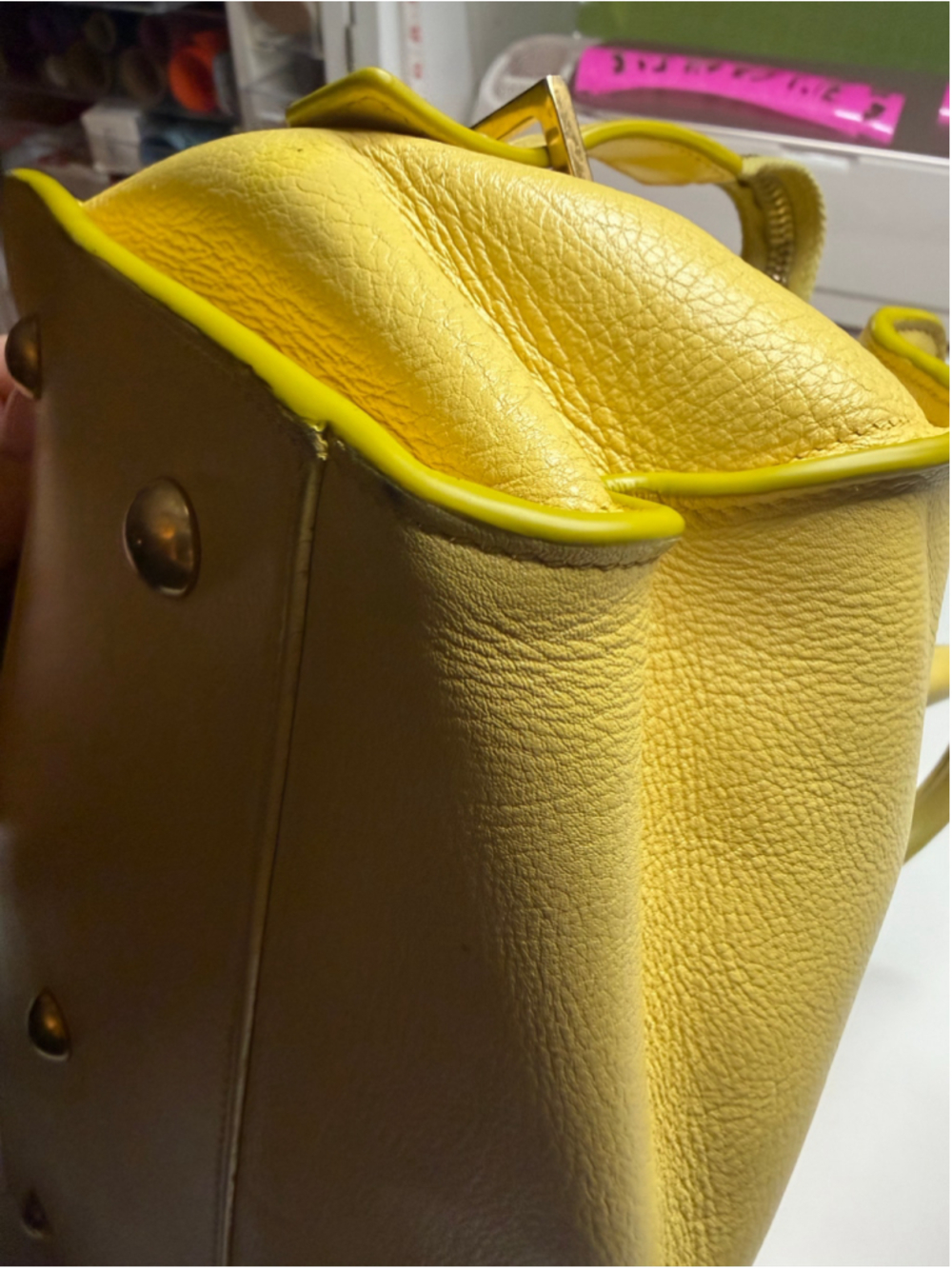 Women's Saint Laurent Satchel One Size Yellow - Picture 4 of 10